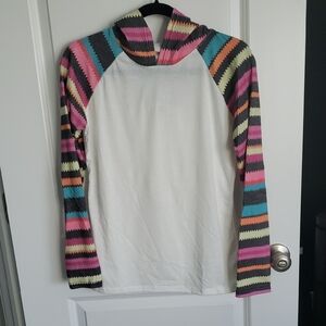 Colorful Striped Sleeve Hoodie